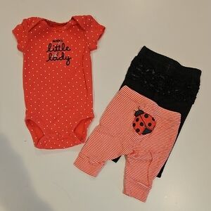 Carter's Red and Black Ladybug Outfit Set